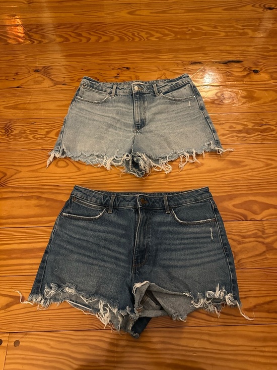 Wrangler Pants - Wrangler Distressed Denim Shorts Duo - Light Blue & Dark Blue